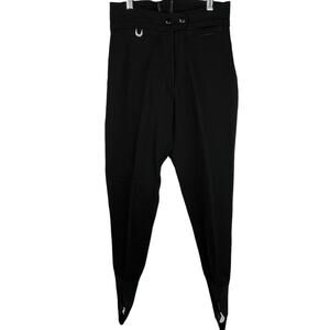 Vintage Sportina Black Nylon Stirrup Ski Pants XS/S
